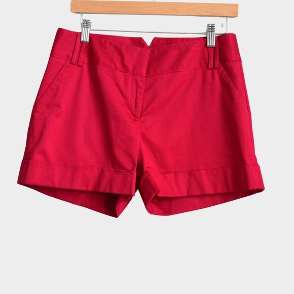 EXPRESS Women's Chino Shorts Cherry Red Size 6 - Picture 1 of 6
